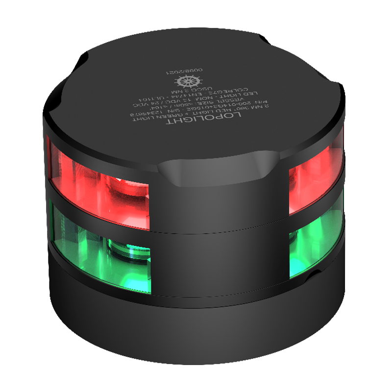 2nm 360° Red + 2nm 360° Green, black anodized